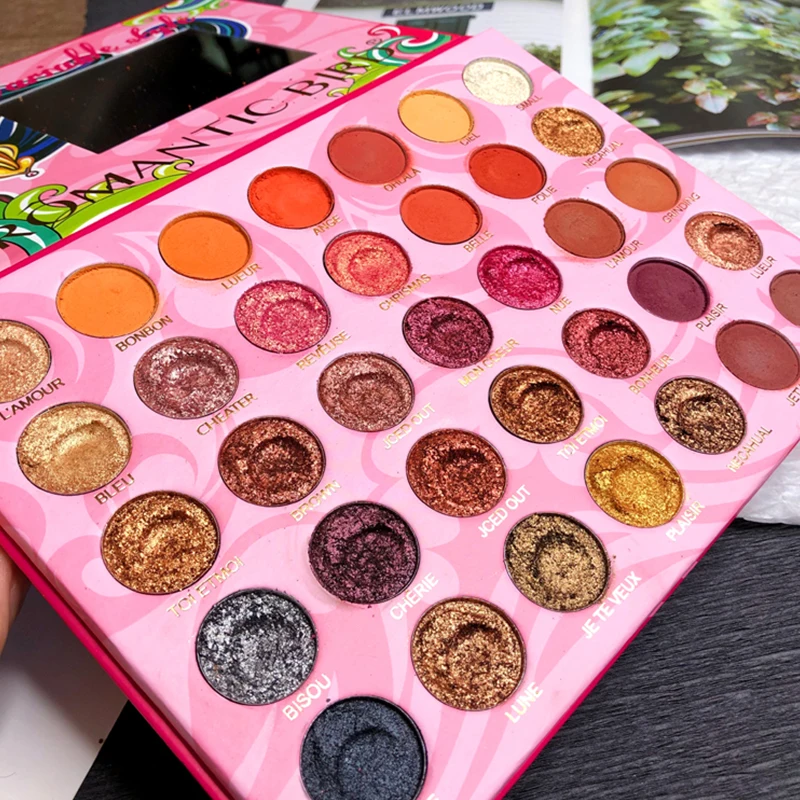 Creamy Eyeshadow Palette 35 Colors Pressed Pigment Eye Shadow Palette Easy To Wear Glitter Shadows Eye Makeup Palette focallur