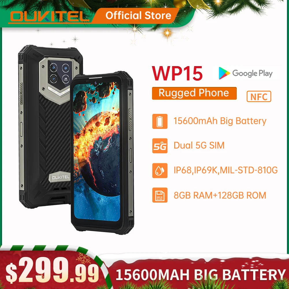 Oukitel WP15 Rugged Smartphone 8GB+128GB 6.5
