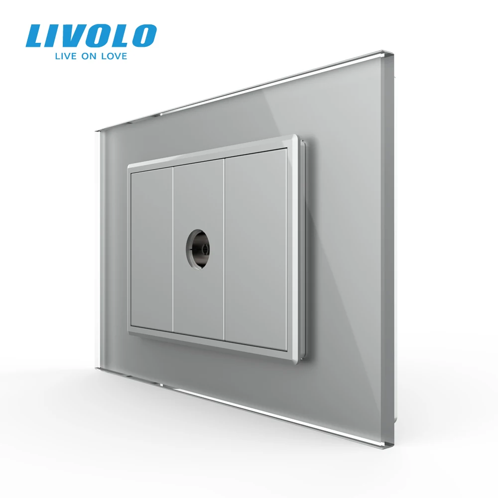 livolo auus standard one gang computer socket tel plate with whitepearl crystal glass satvtv plugssound audio socket free global shipping