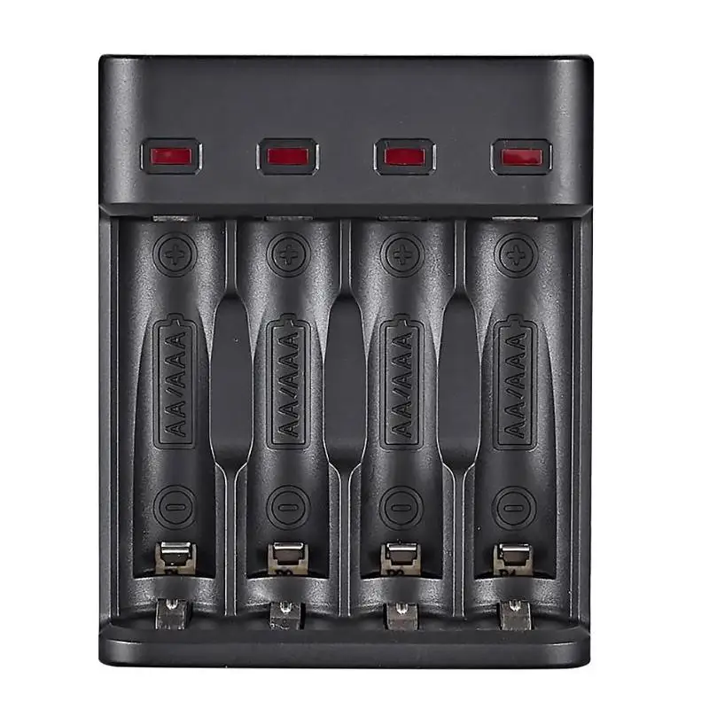 Зарядное устройство 4 слота USB зарядное устройство 4 слота Быстрая зарядка Интеллектуальный AA/AAA перезаряжаемый аккумулятор USB зарядное устройство 4A зарядное устройство
