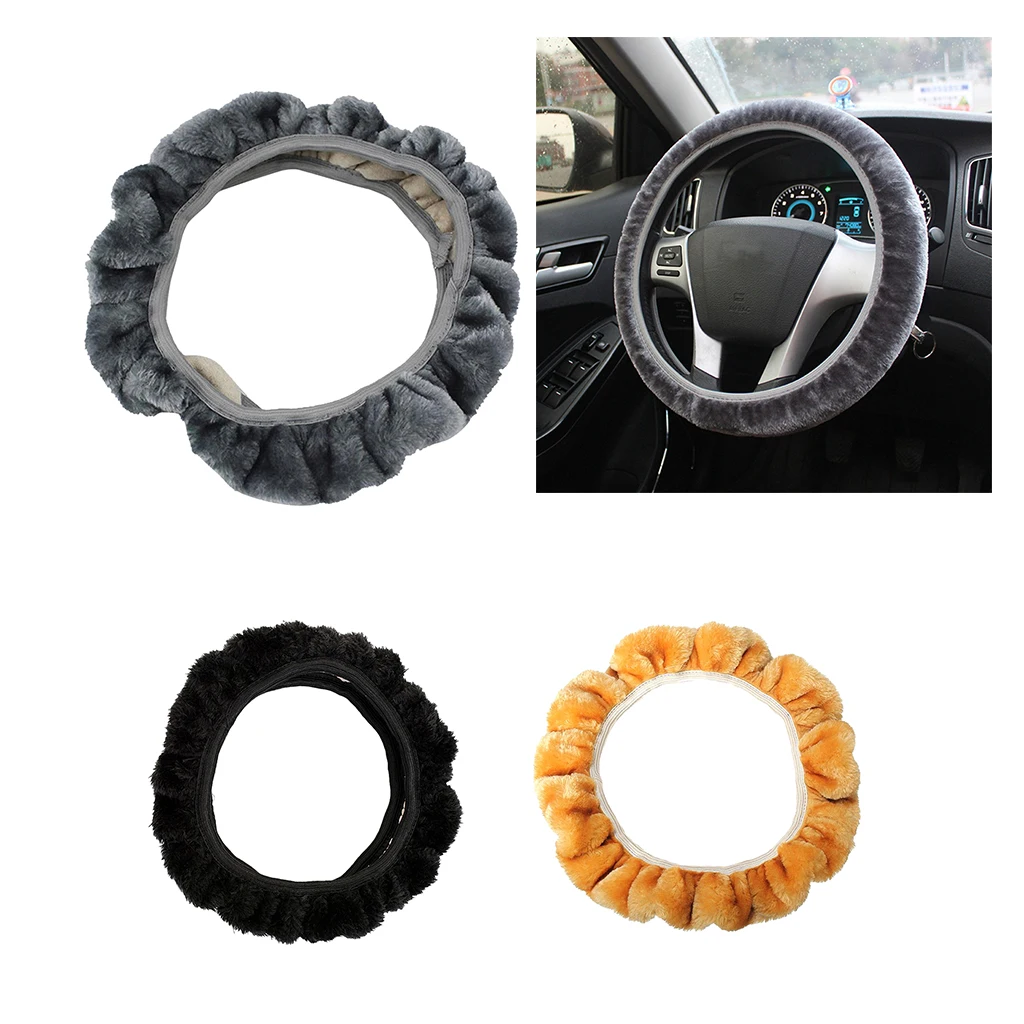 Универсальный автомобильный плюшевый удобный мягкий эластичный чехол на руль