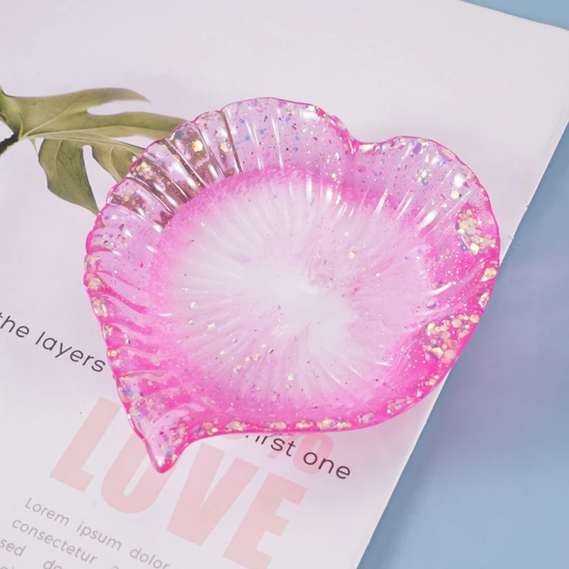 

Crystal Epoxy Resin Mold Finding Accessories Leaf Plate Petal Storage Organizer Casting Silicone Mould For Jewelry DIY Making