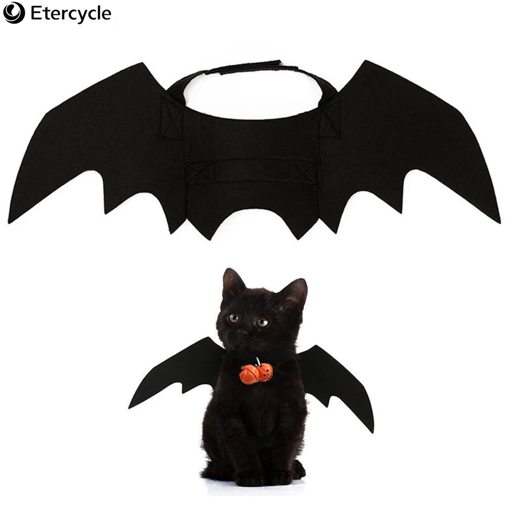 Милый костюм для Хеллоуина маленький кошки крылья летучей мыши Хэллоуина