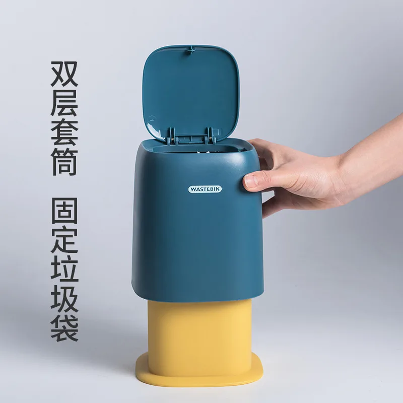 Двухслойная корзина для мусора JO LIFE пластиковая на столе офиса | Дом и сад