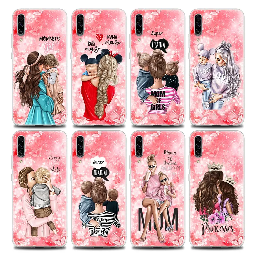

Baby Mom Girl Queen Clear Phone Case for Samsung A70 A70s A40 A50 A30 A20e A20s A10 A10S Note 8 9 10 Plus Soft Silicon