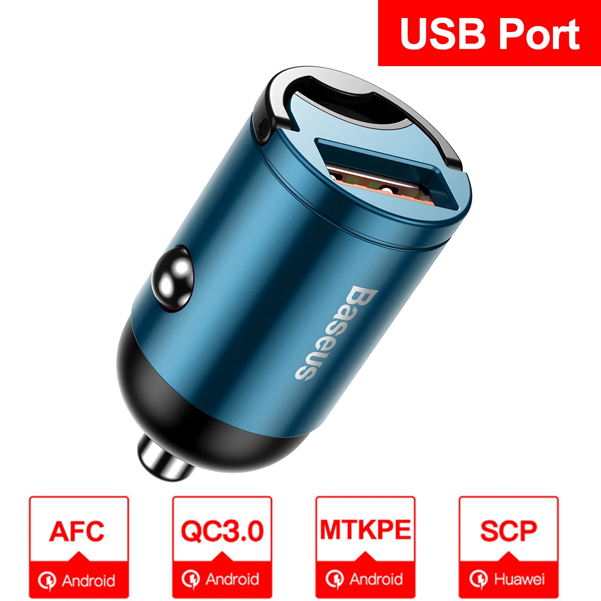 USB Port Blue Baseus Quick Charge 4,0 3,0 USB Автомобильное зарядное устройство для iPhone 11 Pro Max huawei P30 QC4.0 QC3.0 QC 5A быстрое PD USB C автомобильное зарядное устройство для телефона - Тип штекера: USB Port Blue