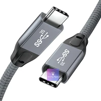 USB 3,2 Gen 2x2 20 Гбит/с USB-C кабель для передачи данных Type-C 100 Вт Быстрая зарядка короткий шнур плетеный провод для Xiaomi Huawei MacBook Pixel