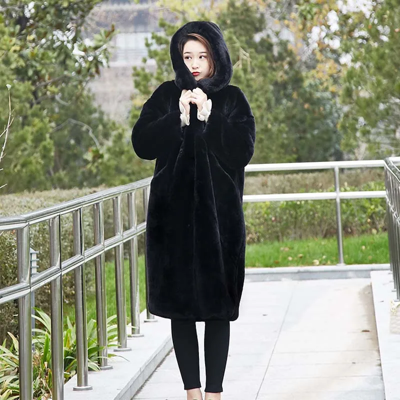 Шуба женская из искусственного меха норки длинная зимняя 2021 | Женская одежда