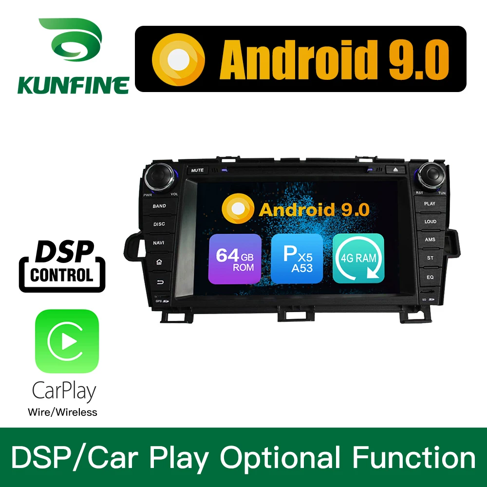 Android 9,0 Восьмиядерный 4 Гб ОЗУ 64 Гб ПЗУ автомобильный DVD gps мультимедийный плеер стерео для Toyota PRIUS 2009- левое радио wifi