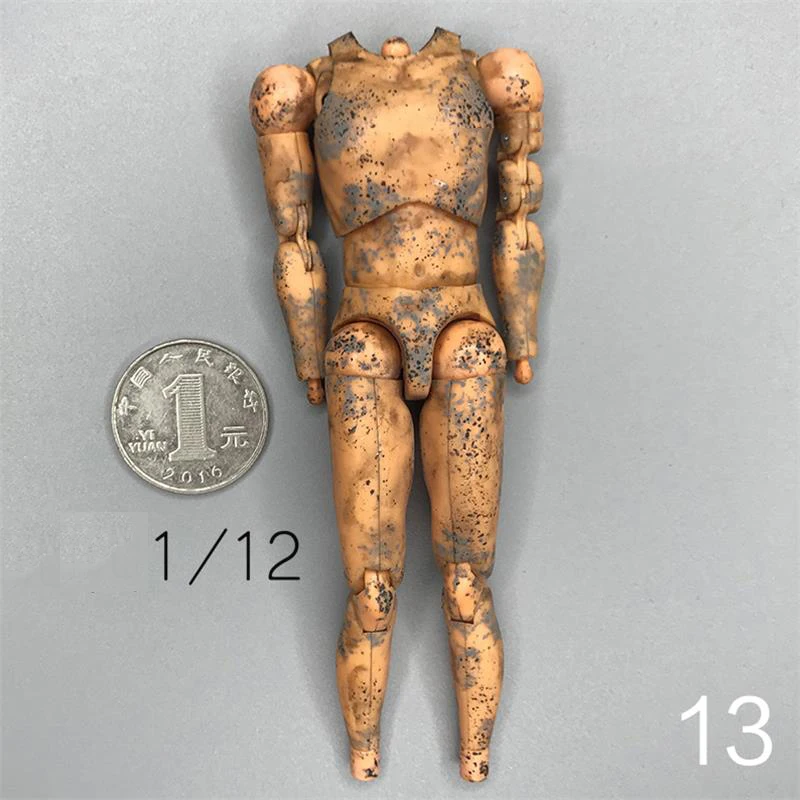 

In Stock For Sale 1/12 Male 3ATOYS Dirty Grunge Style Body Figures Without Foot Hand For Mostly 6 inch Soldier Collection