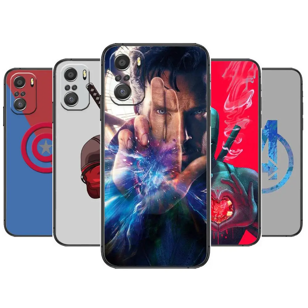 

Marvel Superheroes The Avengers Phone Case For xiaomi redmi 11 Lite pro Ultra 10 9 8 MIX 4 FOLD 10T Black Cover Silicone Back Pr