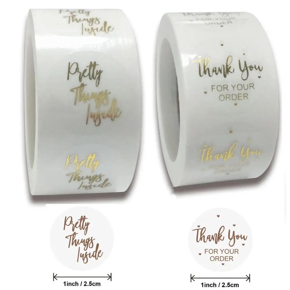 

D&M 500pcs Thank You Stickers With 2 Style Scrapbook Labels For Wedding Envelope Seal Handmade Stationery Little Sticker 5.0