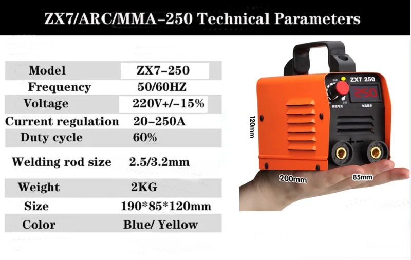 Zx7 серии DC инвертор дуговой сварки 220 В IGBT MMA сварочный аппарат 250 ампер для начинающих легкий эффективный