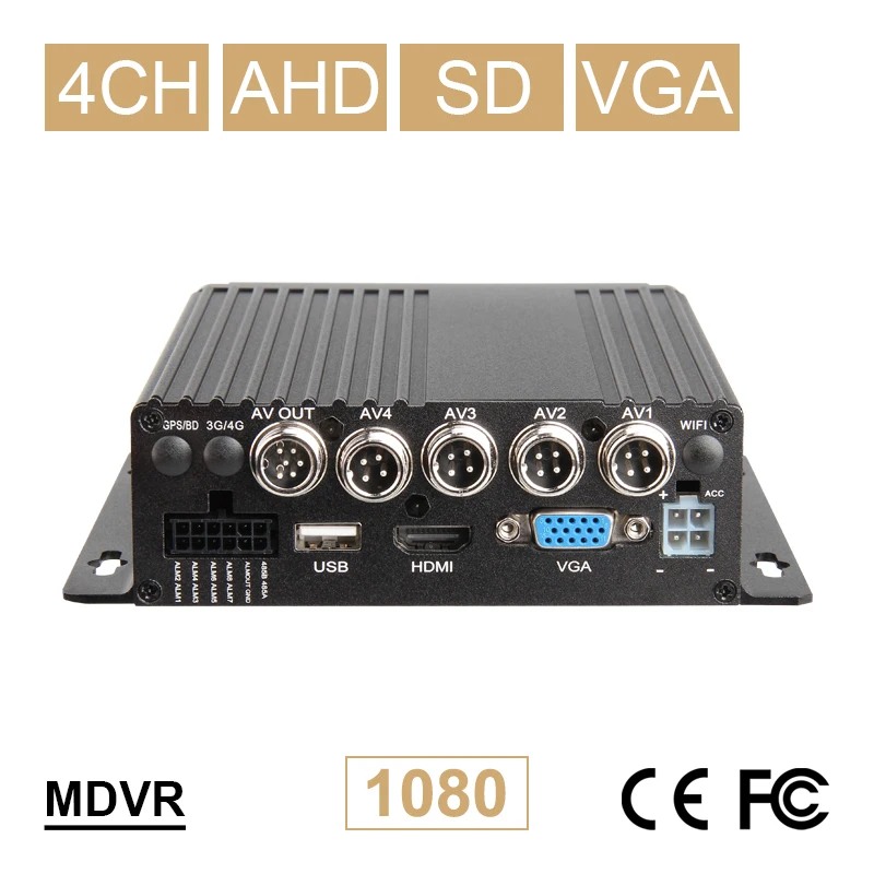 Бесплатная доставка мобильный видеорегистратор с SD картой 1080P AHD на 4 канала
