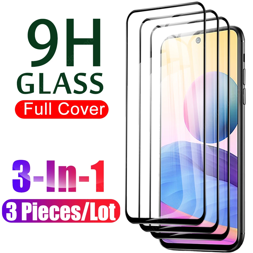 

3 шт. полное покрытие закаленное стекло для Xiaomi Redmi Note 10 5G защита экрана на Xiomi Xaomi Redmi Note10 5G защитная пленка
