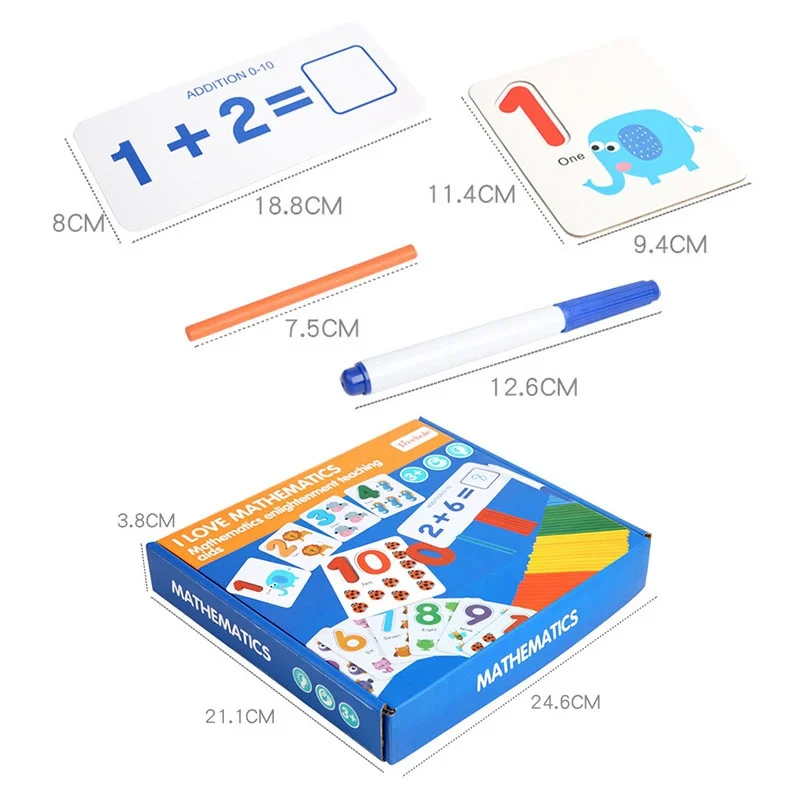 

JULY'S SONG Montessori Toys For Children Mathematics Kids Early Educational Toys Counting Wooden Kids Number Cognition Gift