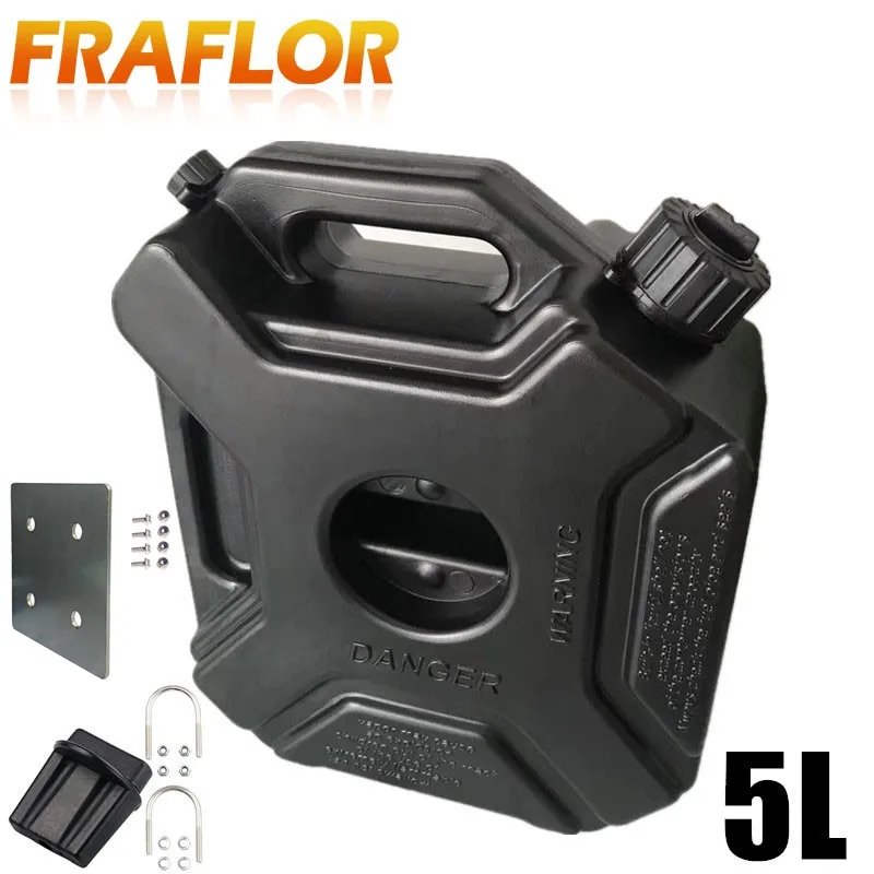 With lock and plate 5L топливный бак зеленый черный пластик бензиновые банки автомобиль Джерри может установить мотоцикл канистра может бензиновый масляный контейнер топливная канистра - Название цвета: With lock and plate