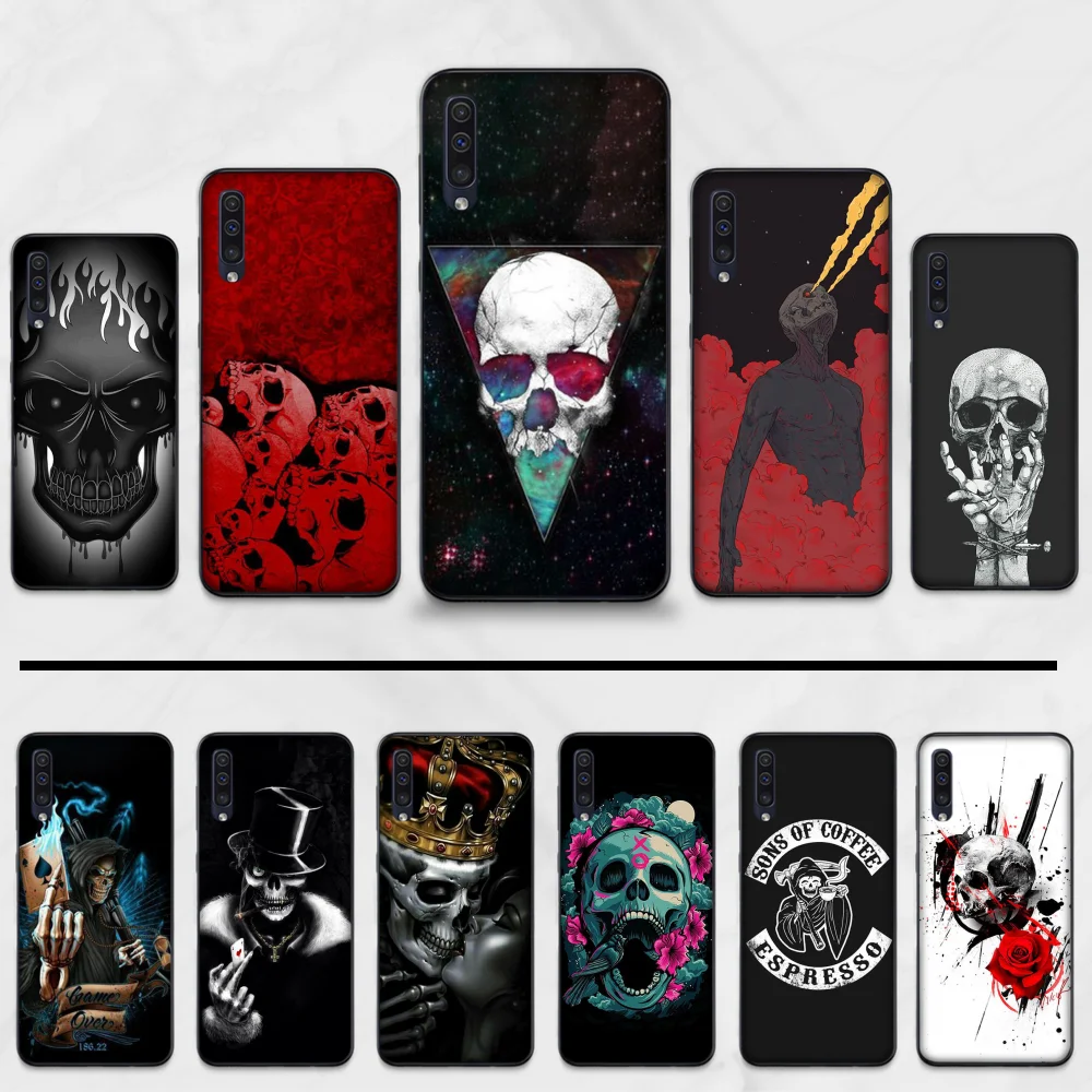 Арт черепа корпус под плетенную сумку чехол для телефона Samsung Galaxy A 3 6 7 8 10 20 30 40 50 70
