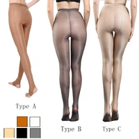 70d women sexy oil shiny solid glitter tights t crotch plus size sparkle pantyhose female black glossy stockings dance 9011