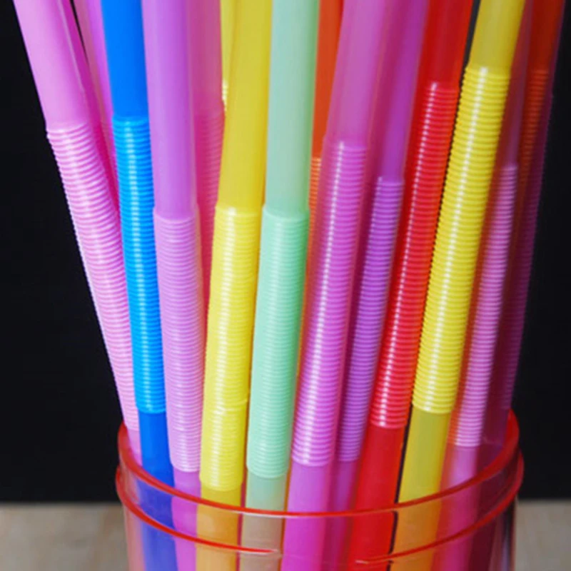 

Colorful Straws Curved Shape Lengthened Disposable Safety PP Straws for Drink YG