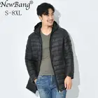 NewBang 7XL 8XL зимняя длинная куртка на утином пуху, Мужская парка с перьями, Мужская Сверхлегкая пуховая куртка, мужские легкие теплые пуховики