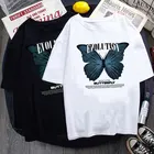 Футболка большого размера, с принтом бабочек, летняя женская футболка, женские топы с коротким рукавом, уличная футболка, эстетическая одежда Y2k