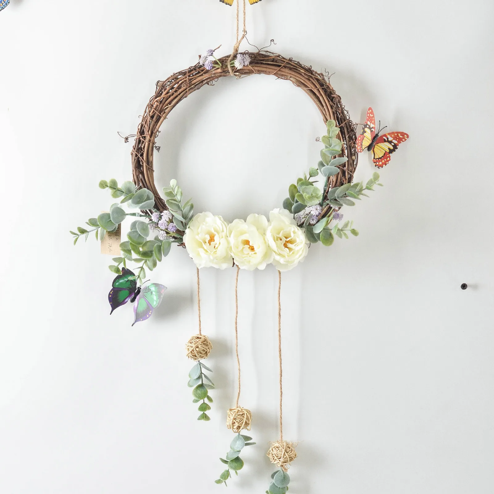 

Wreath Rattan Artificial Flowers Festival Decor Hanging Suitable For Parties And Other Festivals Bow-Knot Decorations Garland
