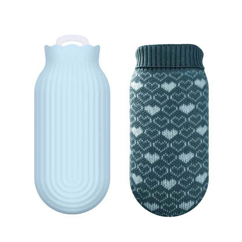sky blue L Силиконовая бутылка для горячей воды, впрыска воды, грелка для рук, горячий компресс, бытовая безопасность, Взрывозащищенная грелка - Цвет: sky blue L
