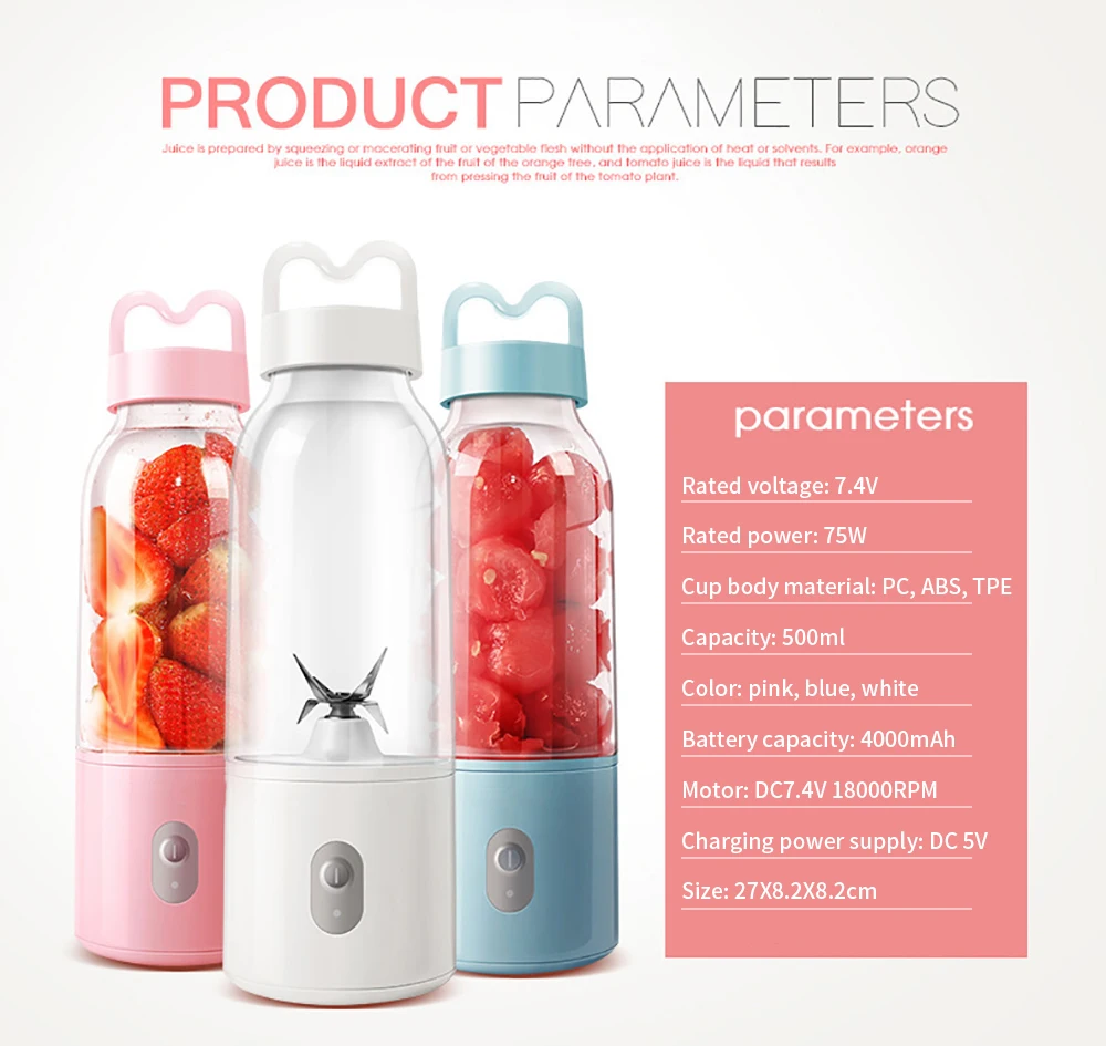 Топ Перезаряжаемые блендер соковыжималка миксер фруктов Еда Usb коктейль 9s