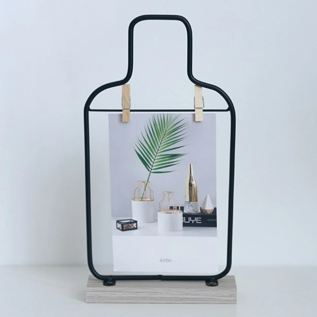 

Iron Display Stand I Photo Display Stand with 2 Clips Display Photo Holder