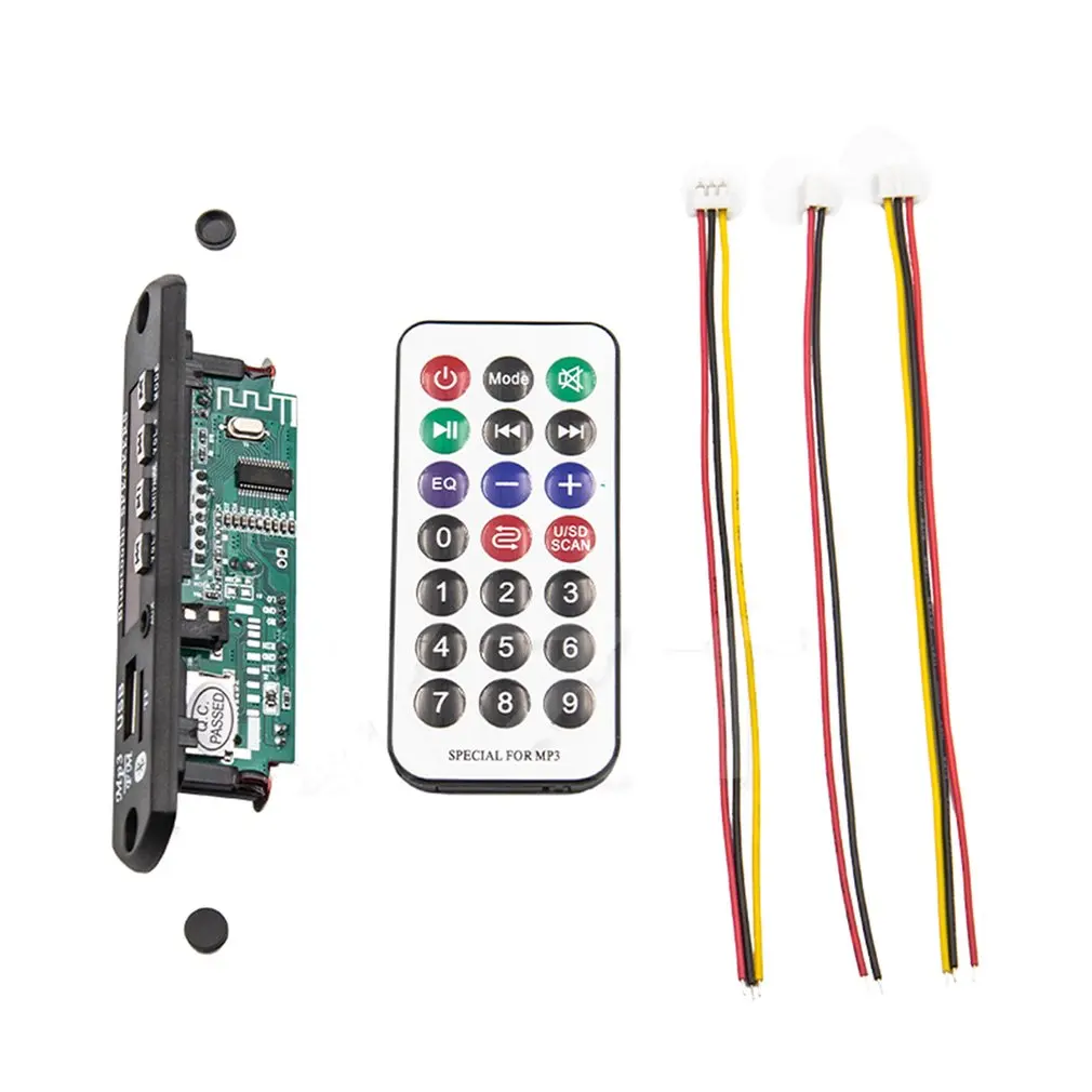 

New Car USB Bluetooth MP3 5/12V WMA FM AUX Decoder Board Audio Module Support TF SD Card Decoder Board with Remote Control