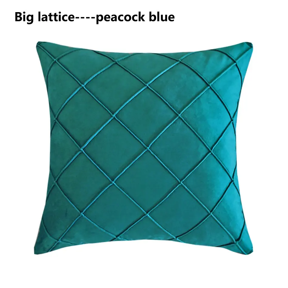 B PEACOCK Новинка, супер мягкий вельветовый чехол для диванной подушки, решетчатый жаккардовый чехол для подушки, геометрический декоративный чехол для подушки для дома, отеля, автомобиля - Цвет: B PEACOCK