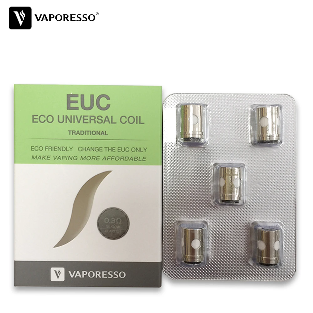 Vaporesso SS316L керамическая традиционная катушка EUC 0.3ом 0.5ом 0.6ом 0.4ом катушка для Veco Plus Танк VM Veco Estoc Mega Estoc танк