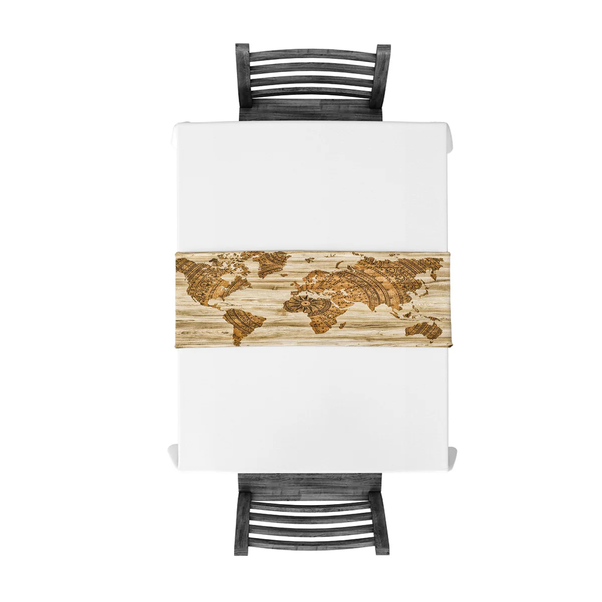 Деревянная винтажная дорожка мира коричневая деревенская настольная домашний