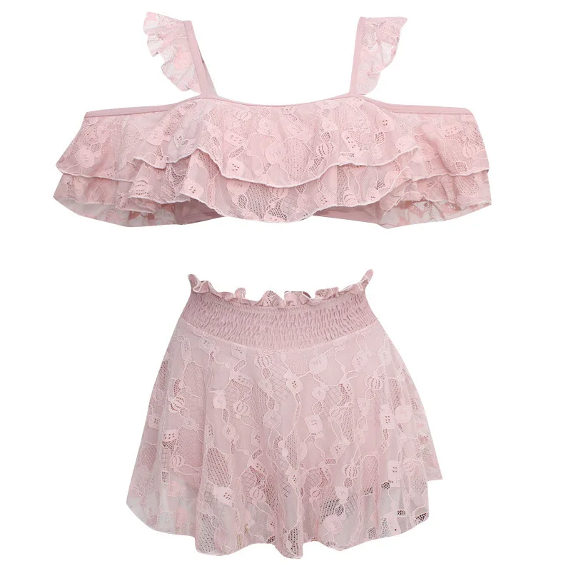 

Bathing Suit Women Two Piece Swimsuit For Micro Bikini Pieces Push Up Pure Swimming Dress Sexy Word Polyester Solid