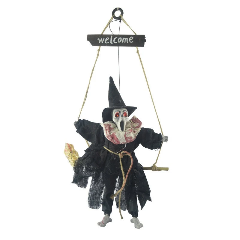 Hot Sale For Halloween Hanging Ghost With LED Glowing Eyes And Creepy Shrilling Sound Wall Door Window Decor Props | Дом и сад