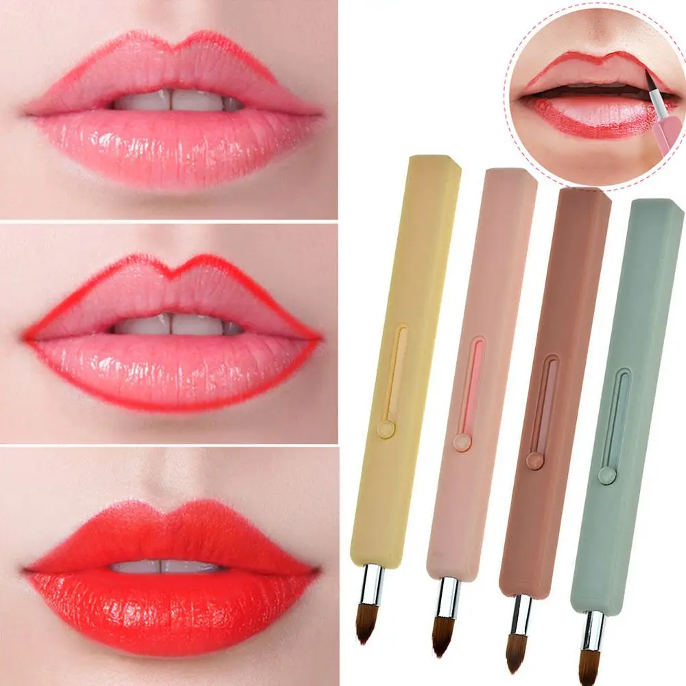 

Beginners Portable Automatic Sealing Dustproof Makeup Lip Brush Mini Cosmetic Tools Lip Brush Applicator