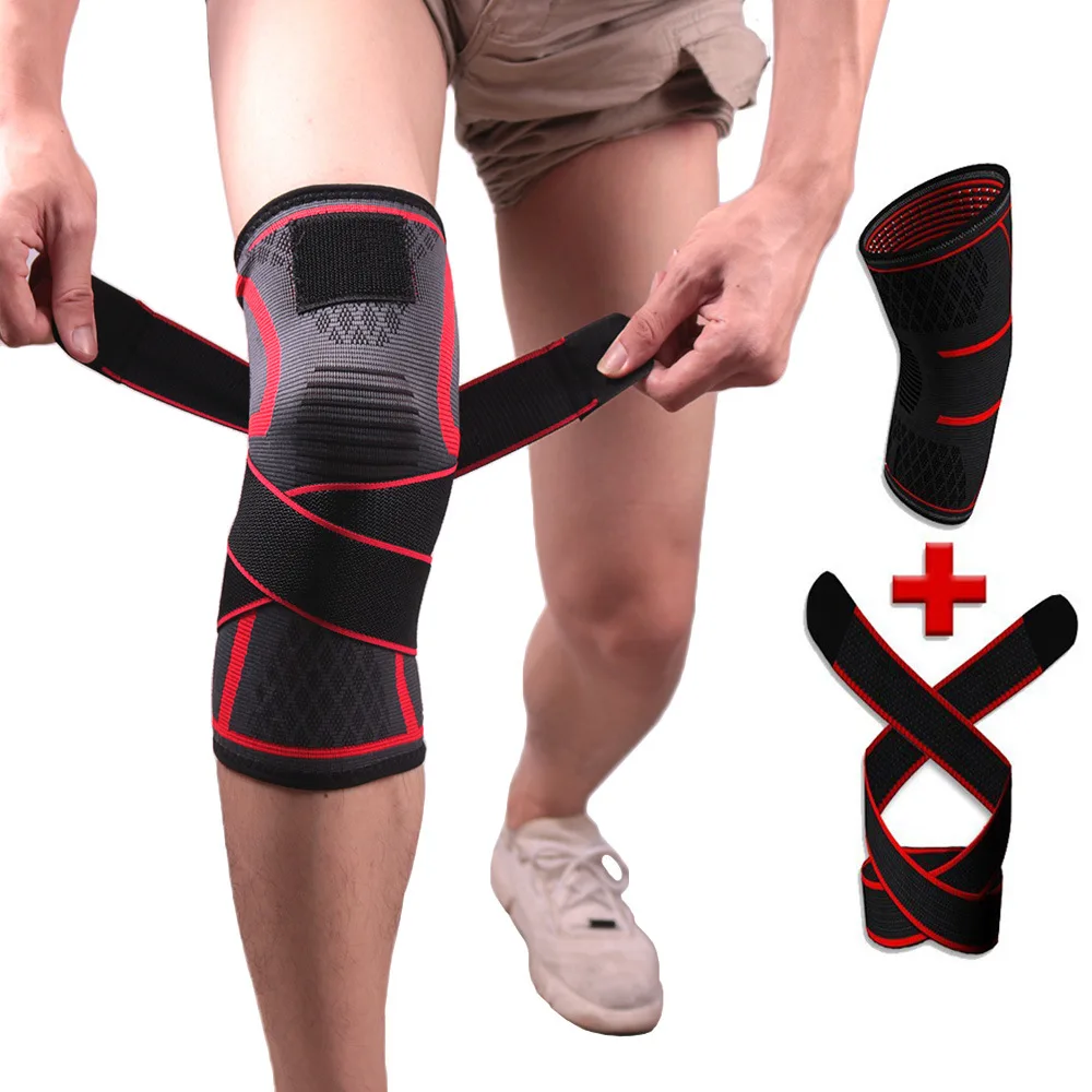 

New Compression Belt Knitted Sports Knee Pads Badminton Running Fitness Strap Kneecap Outdoor Climbing Kneepad