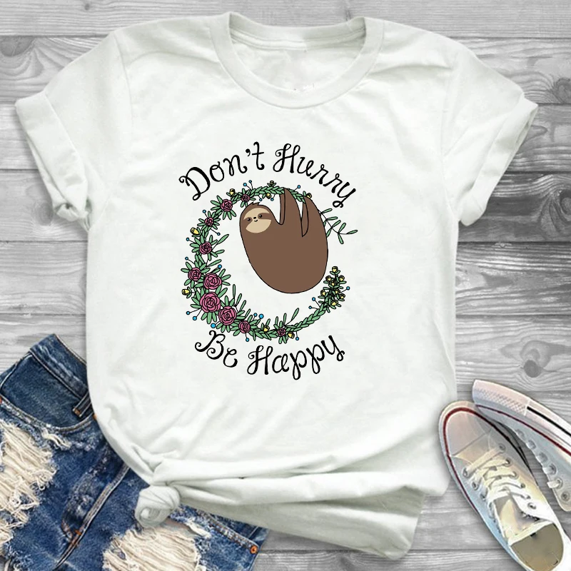 

Women Sloth Need Coffee Funny Print T-Shirt Tee Shirt Tees T-shirts Cartoon Womens Female Graphic T Shirt