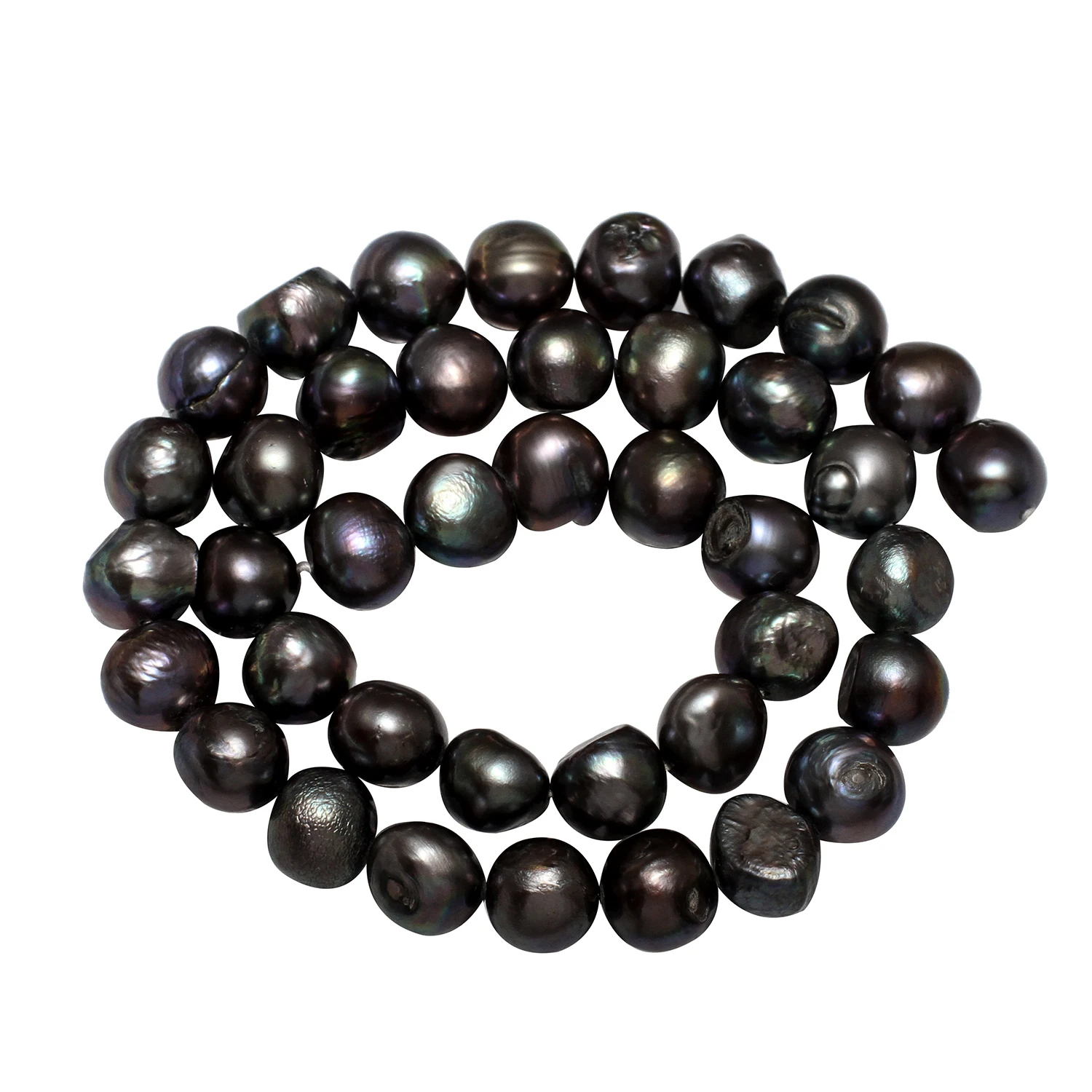 

9-10mm Black Cultured Freshwater Pearl Baroque Beads Natural Stone Beads for Bracelets Necklace DIY Jewelry Making Strand 15"