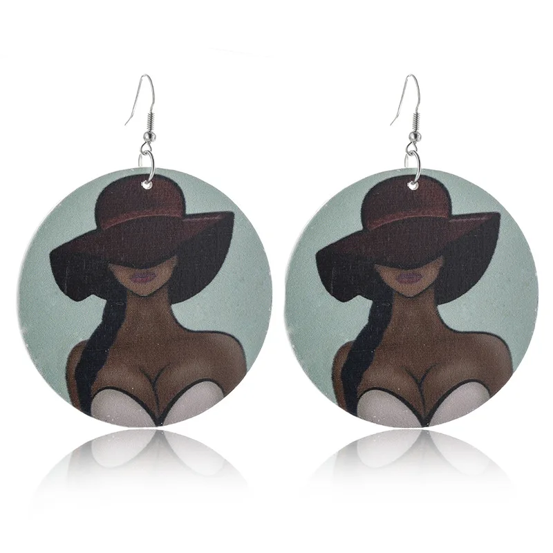 Висячие серьги преувеличенные африканские головные уборы для девочек