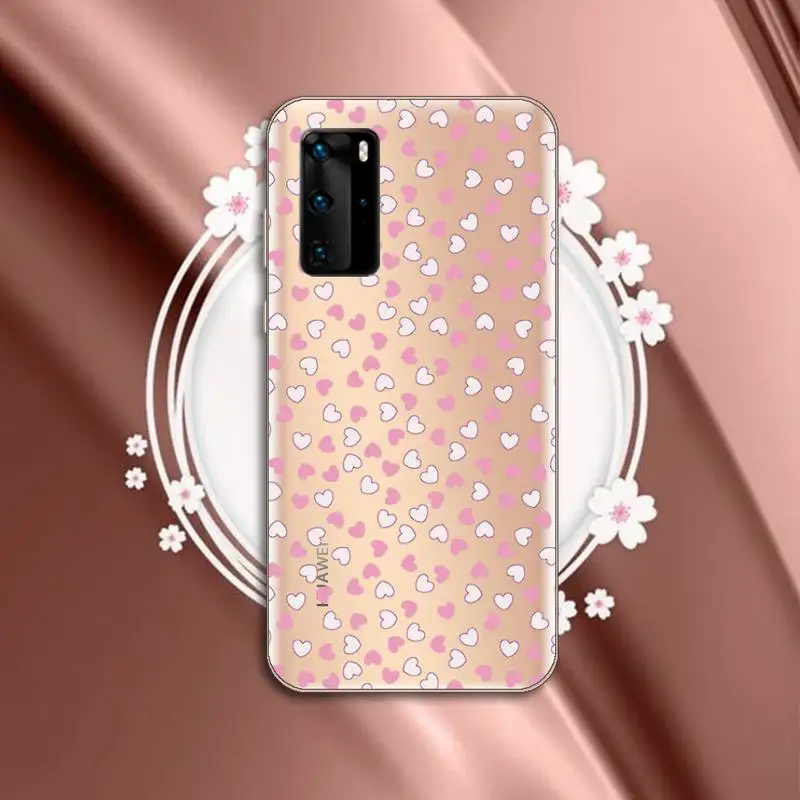 

Love Heart fashion design pattern high quality Phone Case shell Transparent for Huawei P honor 8 10i 20 30 40 smart 2019