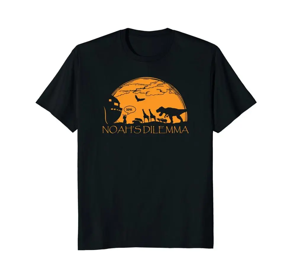

New Hot Sale Men T-shirt Noah's DileSummer Shirt Funny Anti Religion Atheist T-Shirt