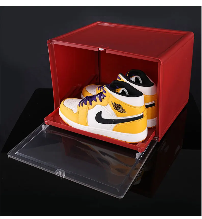 Большой пластиковый прозрачный ящик для хранения кроссовок обуви органайзер