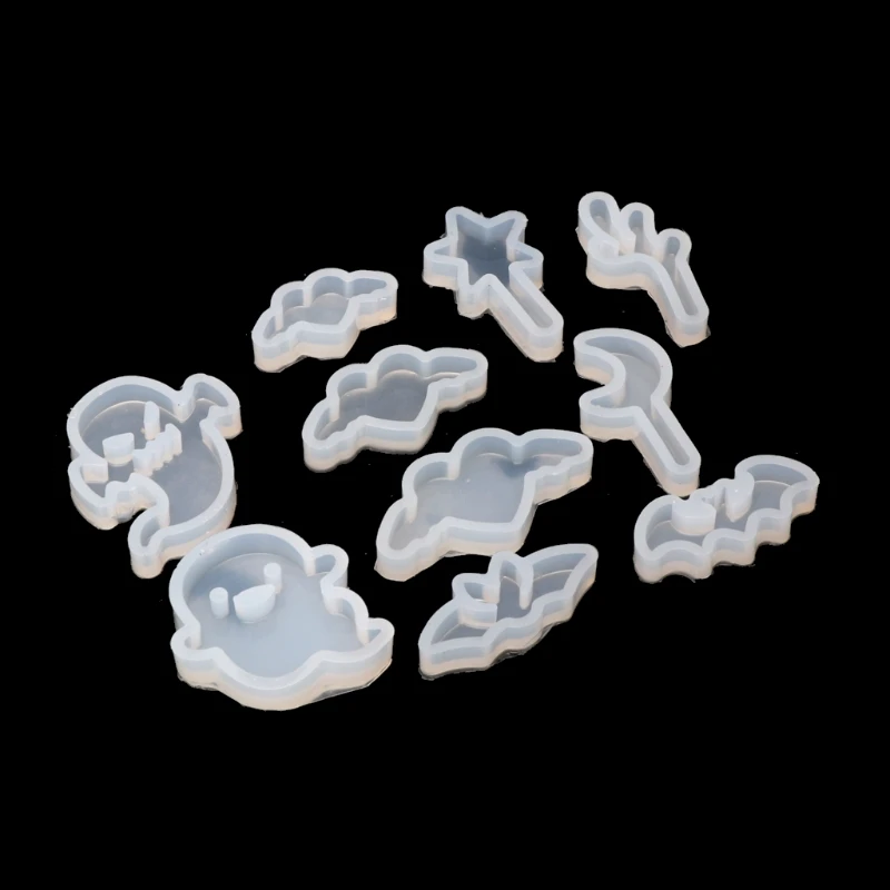 

2021 New 10Pcs Star Moon Ghost Elf Love Pendant Jewelry Silicone Mold Resin Craft Tool