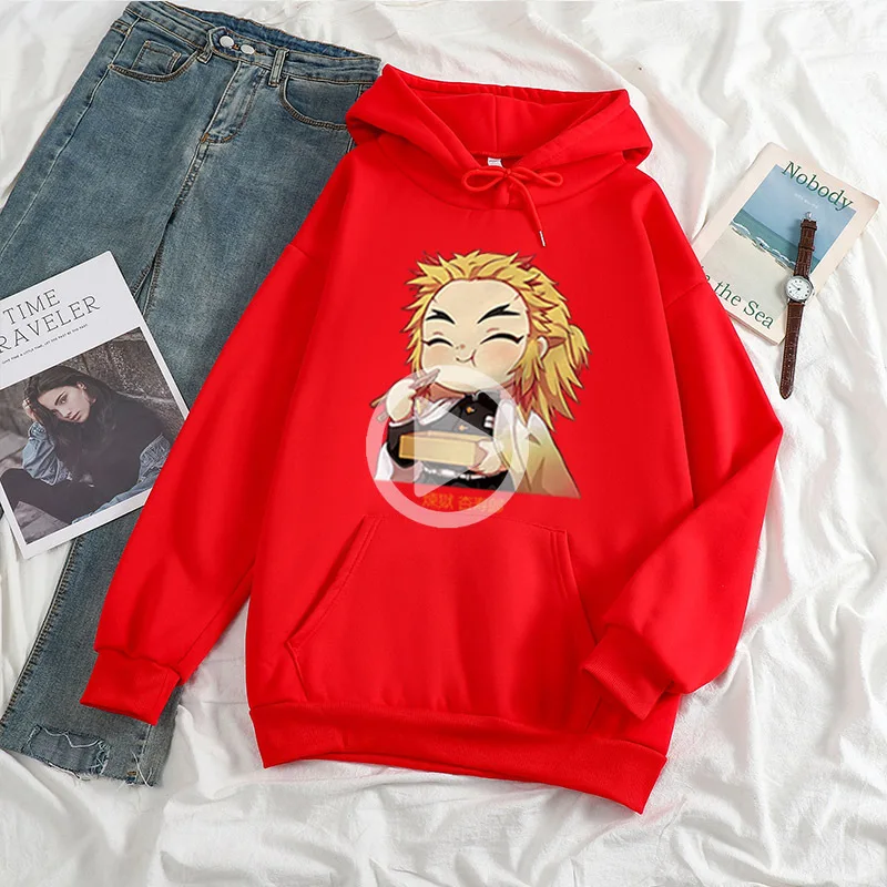 

Demon Killer Animation Harajuku Hoodie Women's Ape Kyoujurou Hoodie Ghost Killing Blade Candy Color Men's and Women's Sweater