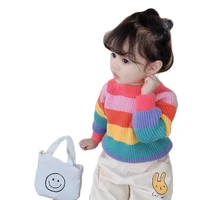 VIDMID Girls autumn winter sweaters new childrens baby kids girls rainbow sweaters childrens fashion knitted tops P5053