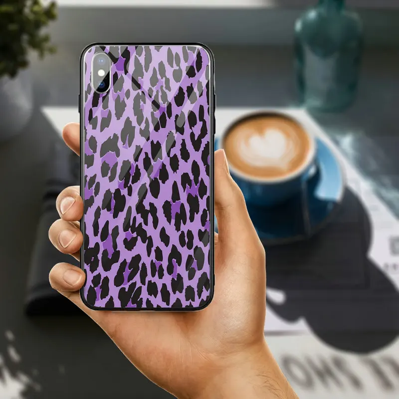 Чехлы для телефонов из закаленного стекла с леопардовым принтом тигра