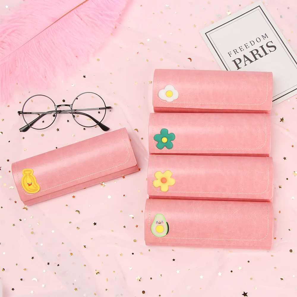 Коробка для очков с цветами и фруктами модный мультяшный милый розовый