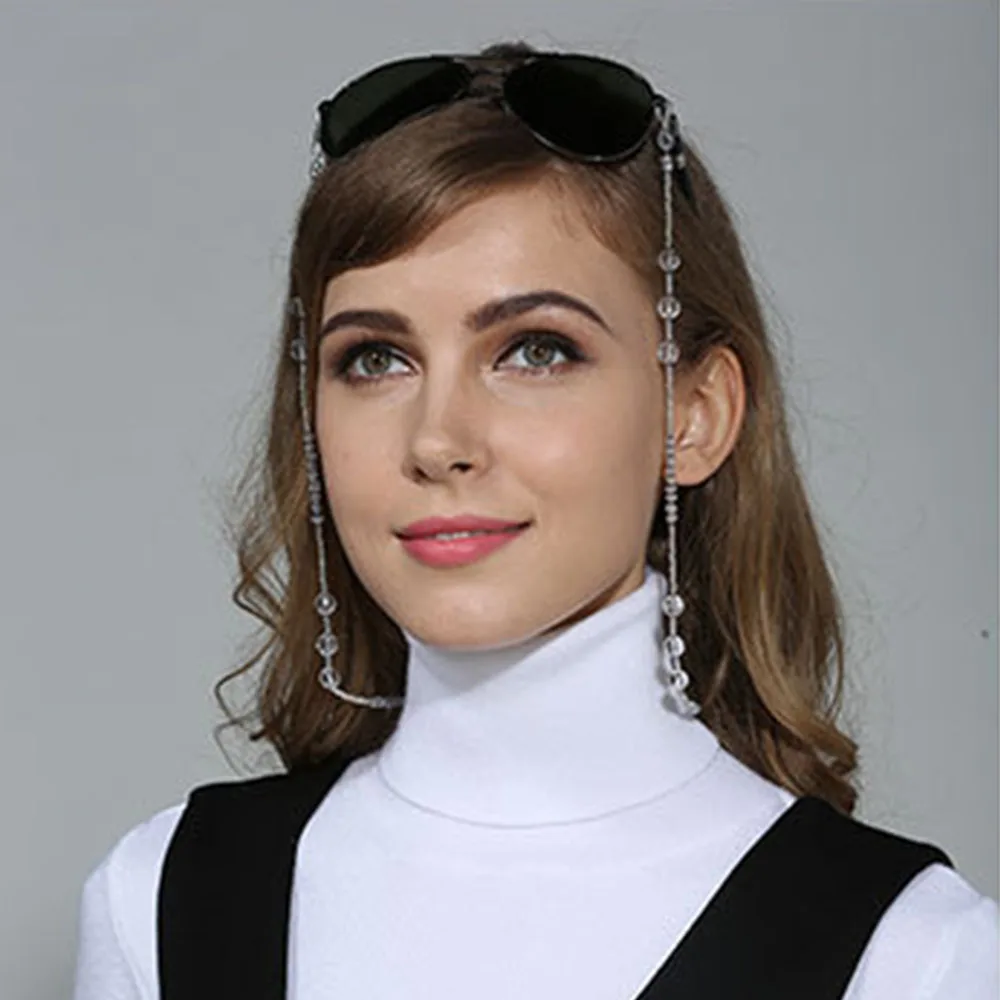 Декоративная Прозрачная цепочка для очков с бисером шнурок модный ремешок